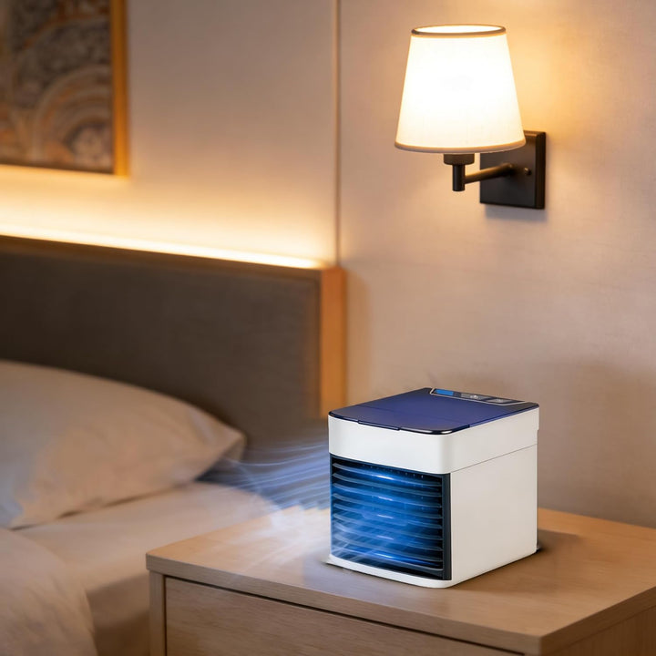 Mini-Klimagerät, tragbar, USB, Luftkühler mit Luftbefeuchter, Luftreiniger, 7 Farben, LED-Licht, 3 G