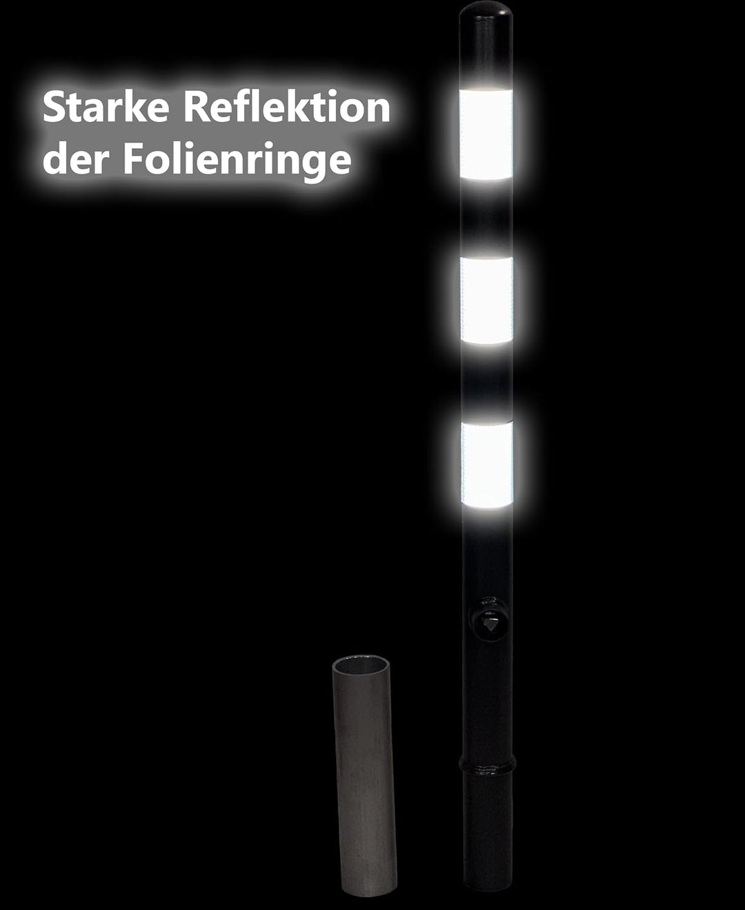 ES-Team UVAP80 Absperrpfosten Ø60mm x 1200 mm Stahl verzinkt, Herausnehmbar DIN 3223 Dreikant und ex