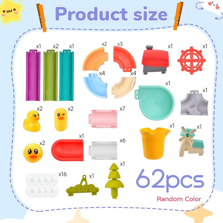 Bath Toys, Shyllin Badewannen Spielzeug ab 1 Jahr, Ente, Baum, Windmühle, Badespielzeug mit SaugnäPf