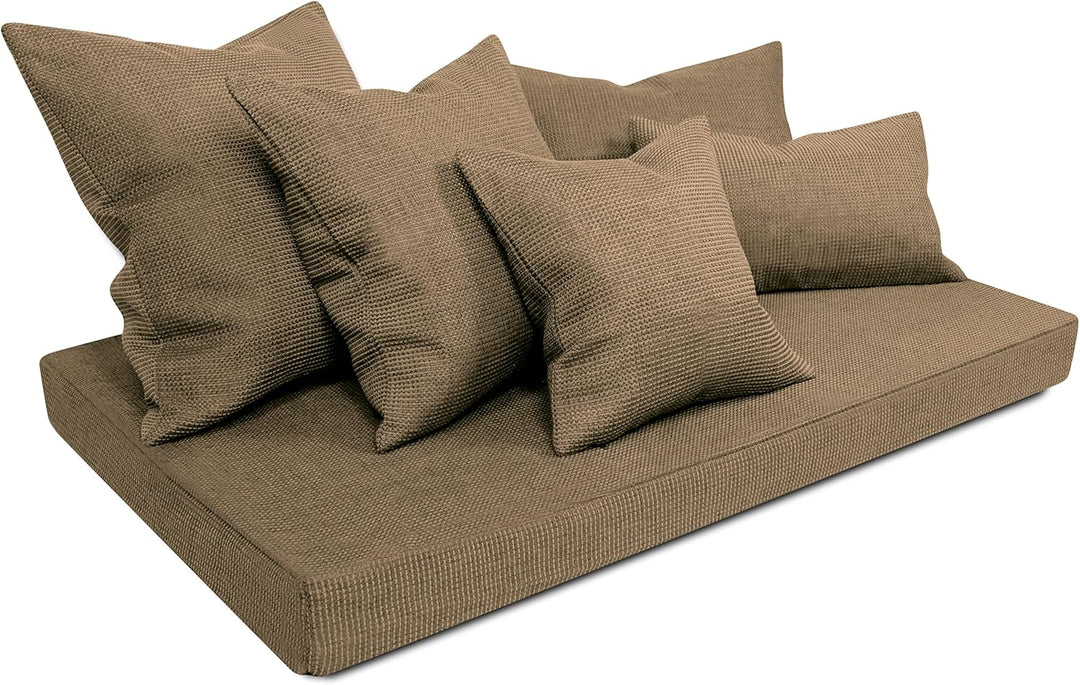 Kissenhülle mit Struktur-Muster - Polsteroptik 617.767, 1 Stück - Kissenhülle 60 x 60 cm, Nougat mel