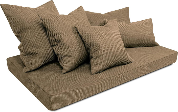Kissenhülle mit Struktur-Muster - Polsteroptik 617.767, 1 Stück - Kissenhülle 60 x 60 cm, Nougat mel