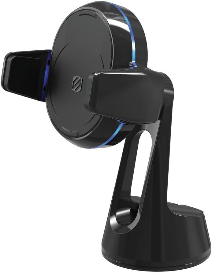 Scosche MagicGrip Sense and Grip Phone Mount - Wireless Charging, for Qi-Enabled Devices - Suction C