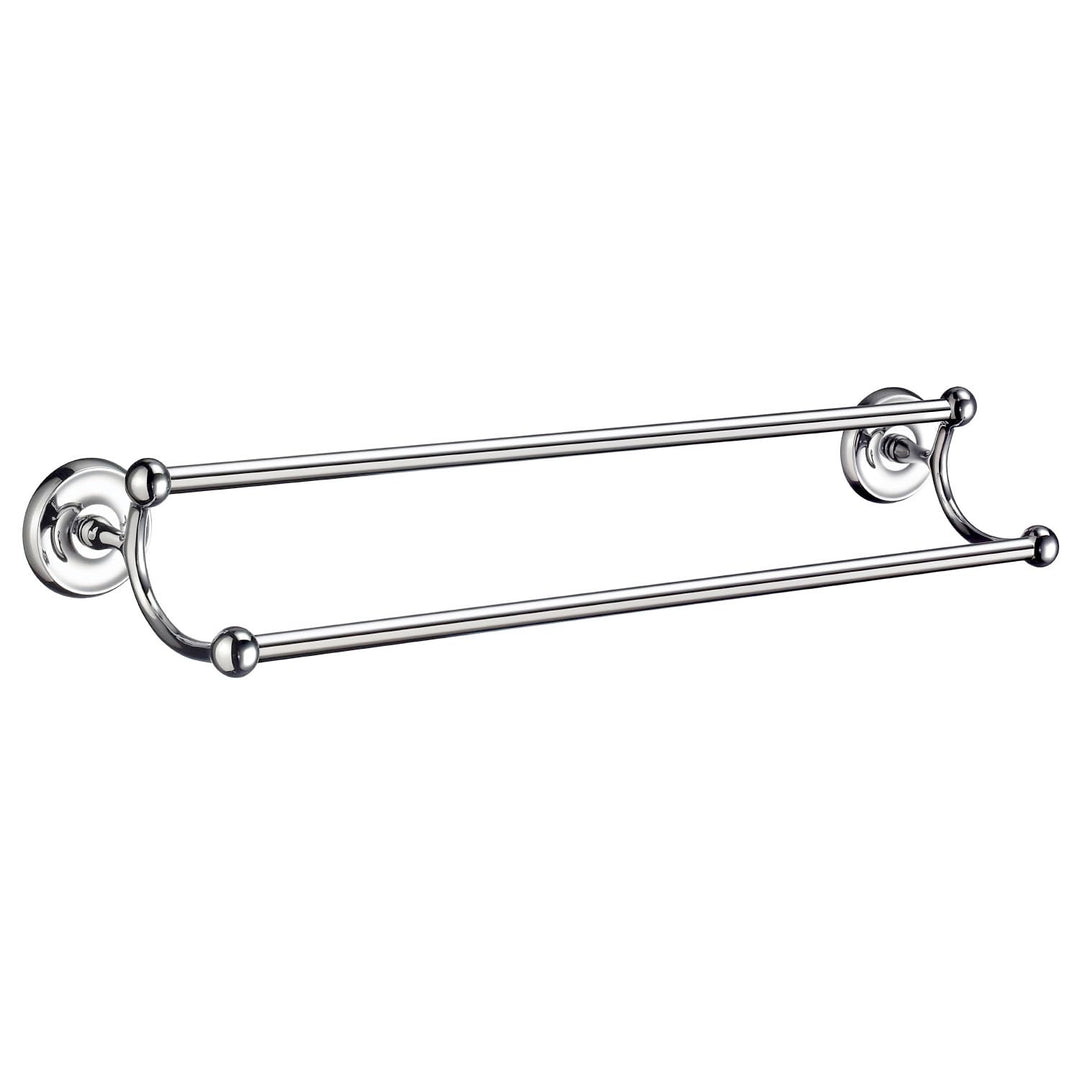 SMEDBO SME_K2364 Doppelter Handtuchhalter Villa, Messing, silber 63.5 x 14.7 x 7 cm Silber, 63.5 x 1