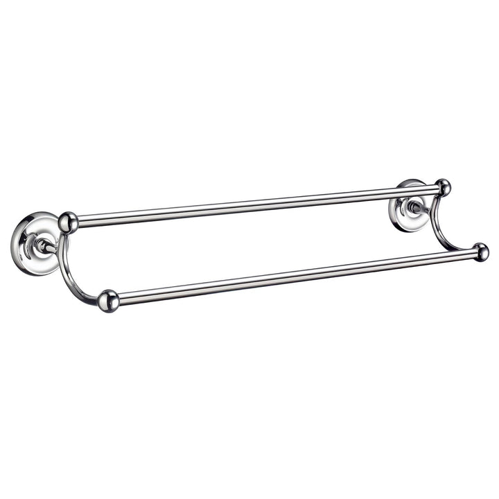SMEDBO SME_K2364 Doppelter Handtuchhalter Villa, Messing, silber 63.5 x 14.7 x 7 cm Silber, 63.5 x 1