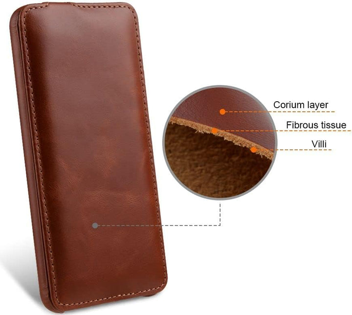 STILGUT UltraSlim kompatibel mit Samsung Galaxy A53 5G Hülle - Samsung A53 Flip Case aus Leder, Hand