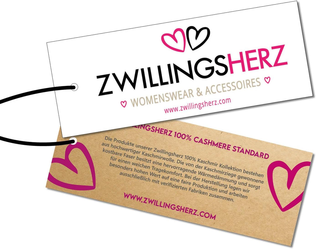 Zwillingsherz Stirnband aus 100% Kaschmir - Hochwertiges Grobstrick-Kopfband im Uni für Damen Frauen