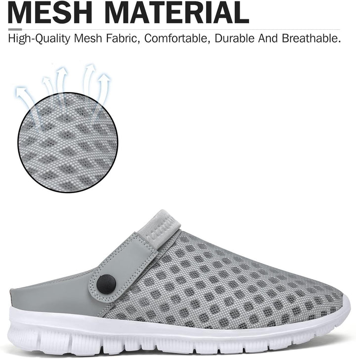 SAGUARO Sommer Unisex Clogs Hausschuhe Mesh Atmungsaktiv Gartenschuhe Gr. 36-48 38 EU Grau, 38 EU Gr