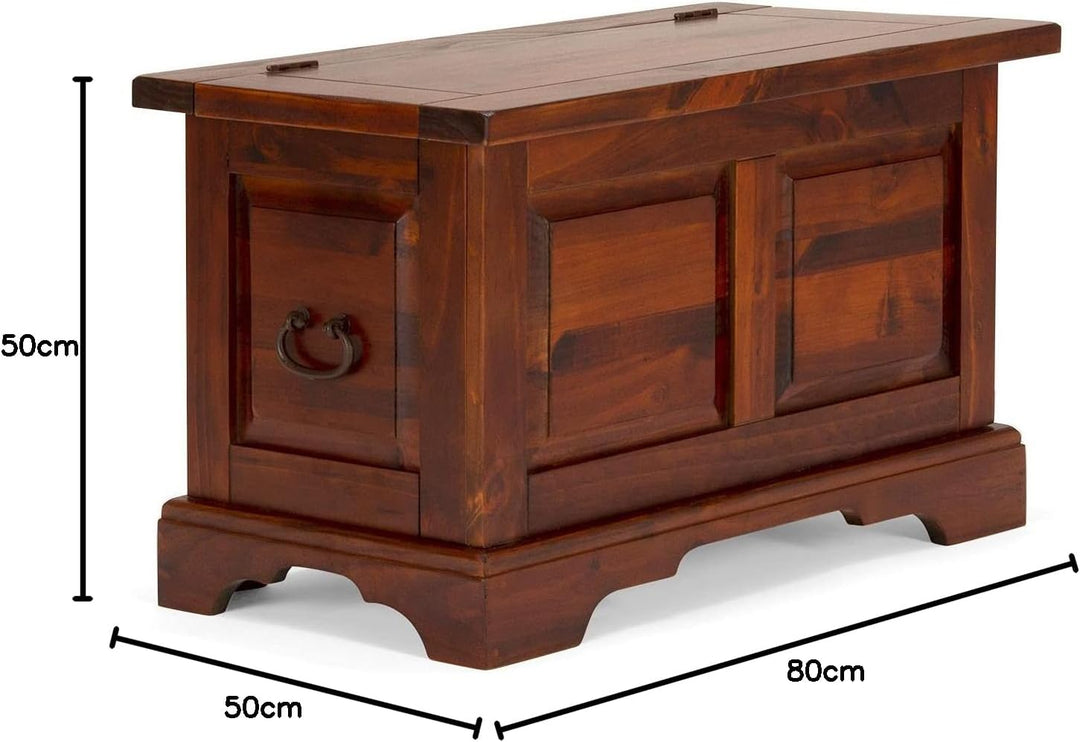 Woodkings® Holztruhe mit Deckel Catana Pinie Massivholz braun Echtholz rustikal Wohnzimmer Möbel Flu