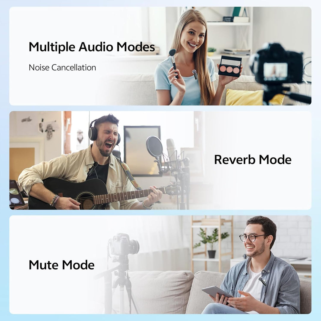 Wireless Lavalier Microphone für iPhone/Android/iPad/Computer ,Mikrofon Handy Mit Rauschunterdrückun