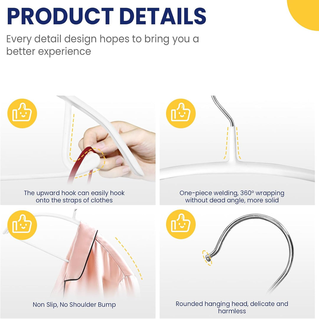 Jiang&amp;Rong 30 Stück 40,6 cm Rutschfeste Kleiderbügel,Robuste Platzsparend