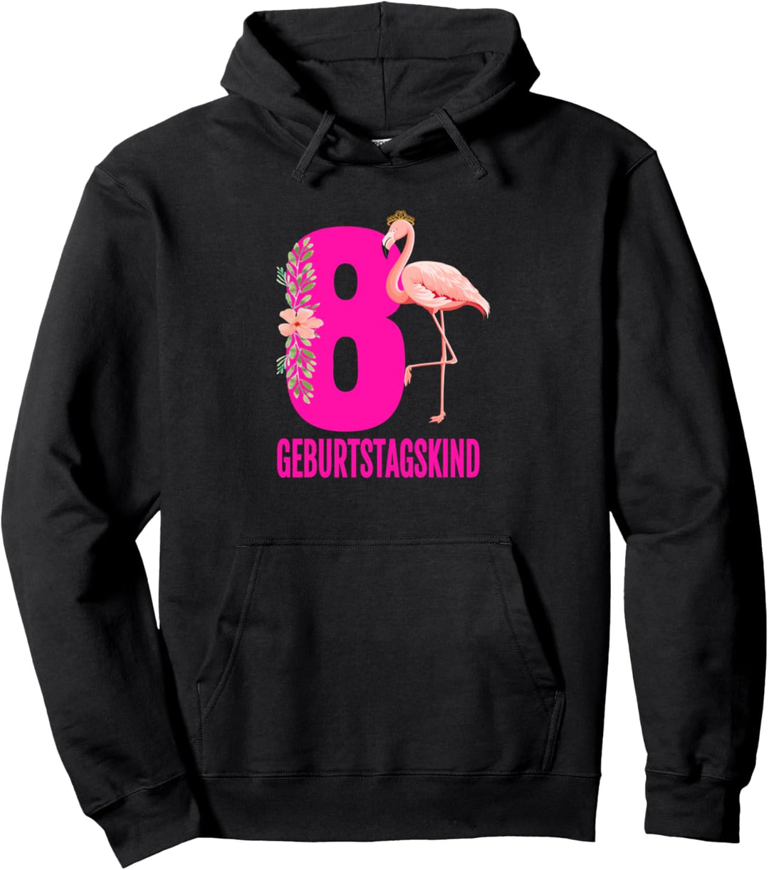 T-Shirt 8. Geburtstag Mädchen 8 Jahre Flamingo Shirt Kind Pullover Hoodie