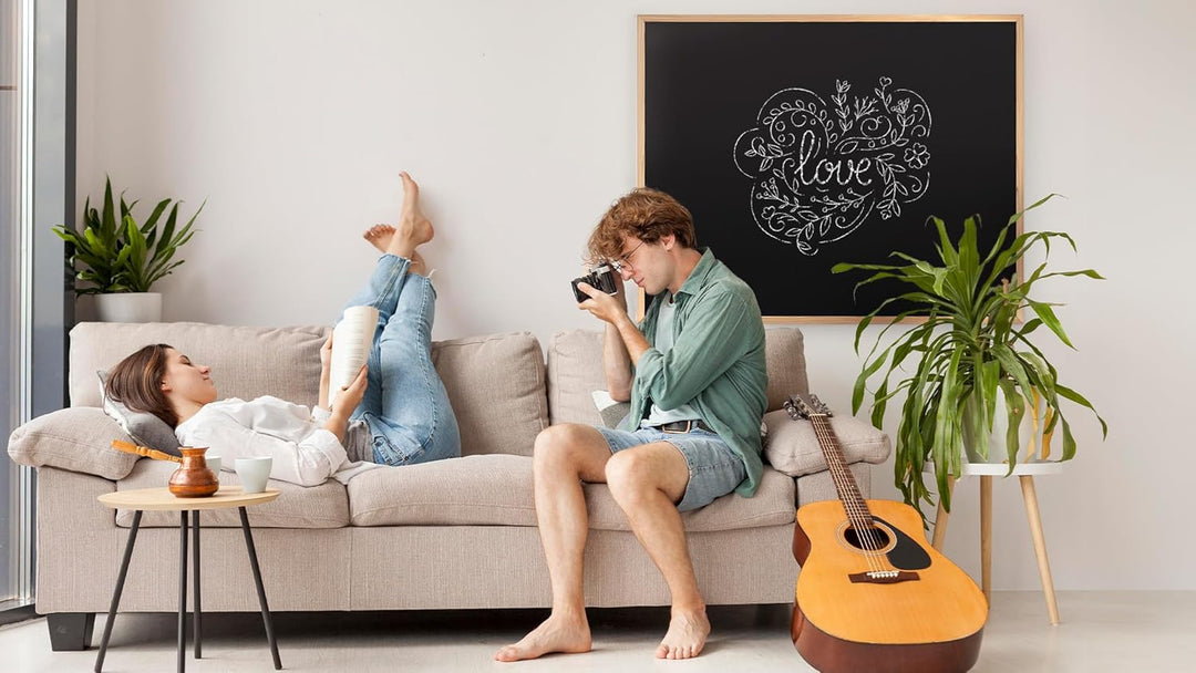 ALLboards Schwarze Kreidetafel 100x80 cm, ECO-Holzrahmen, Schwarz, Schreibtafel, Schreibtafel zum Au