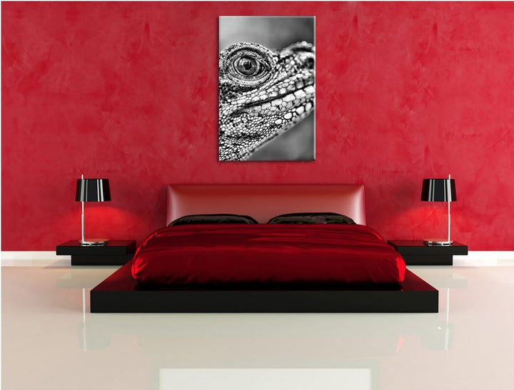 Pixxprint grosser Schuppenwaran / 100x70cm Leinwandbild bespannt auf Holzrahmen/Wandbild Kunstdruck