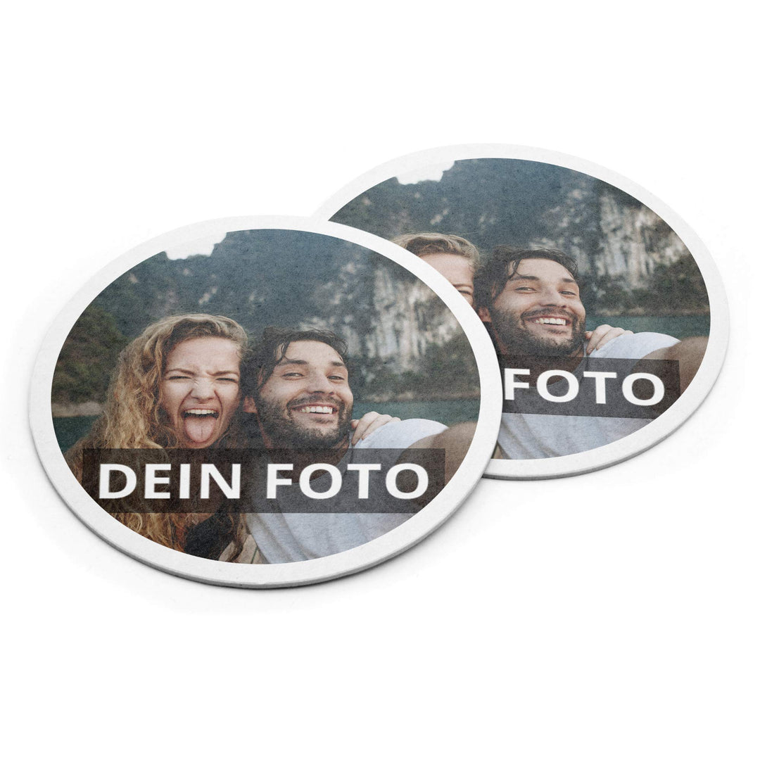 Bierdeckel mit Foto personalisiert - Personalisierbare Bierdeckel Bedrucken (Pappe, 50er Set) Pappe
