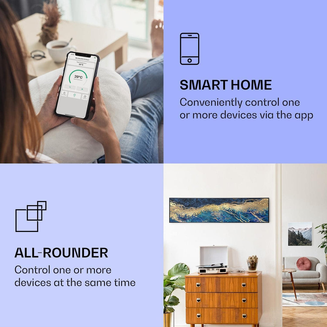 Klarstein Infrarotheizung mit Thermostat, 350W Elektroheizung, Smart Home Bild-Infrarotheizung zur W