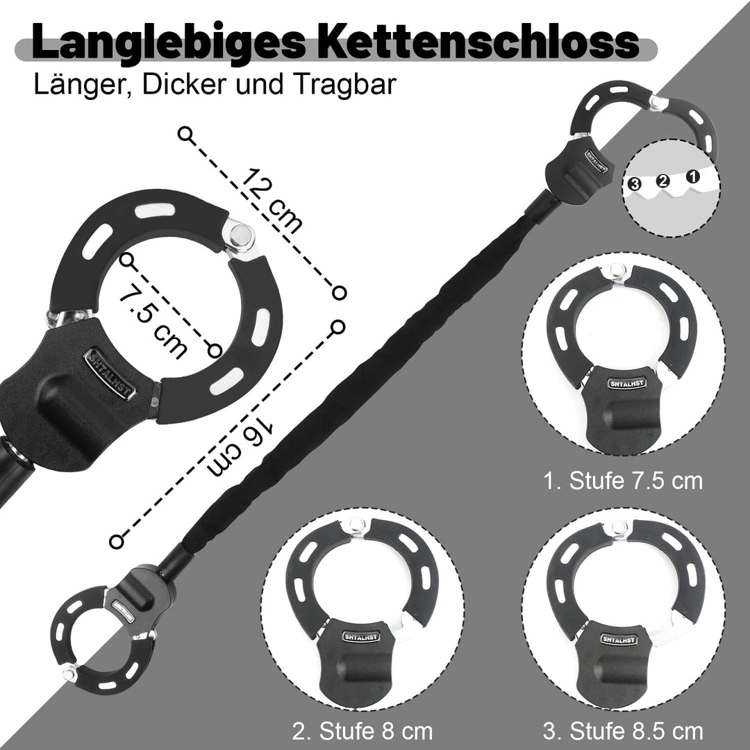 E Scooter Schloss, Handschellenschloss, Schloss für E Scooter mit Rollertasche, Fahrrad Zubehör, Sch