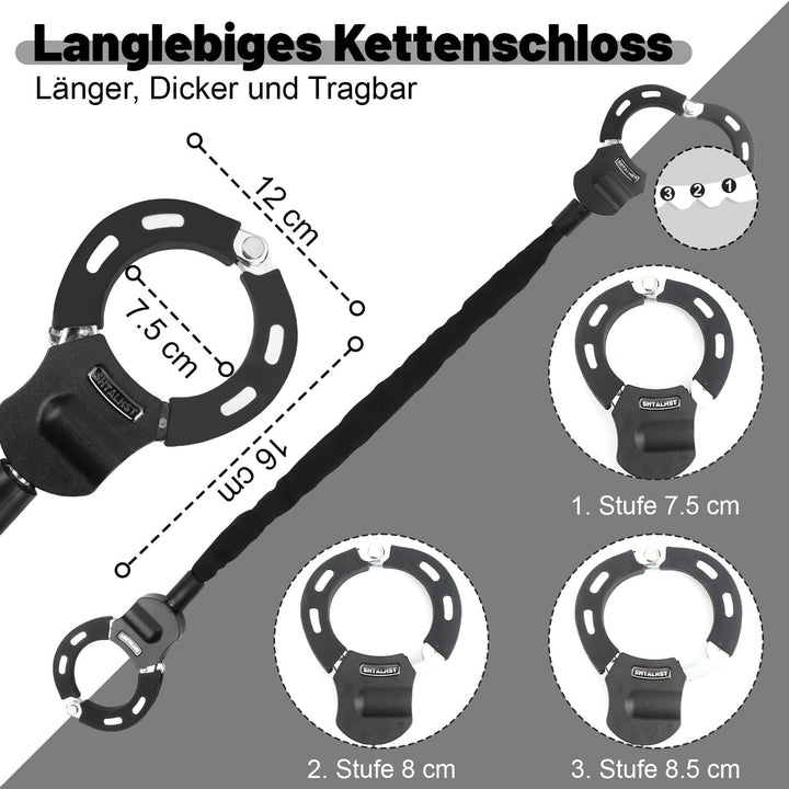 E Scooter Schloss, Handschellenschloss, Schloss für E Scooter mit Rollertasche, Fahrrad Zubehör, Sch