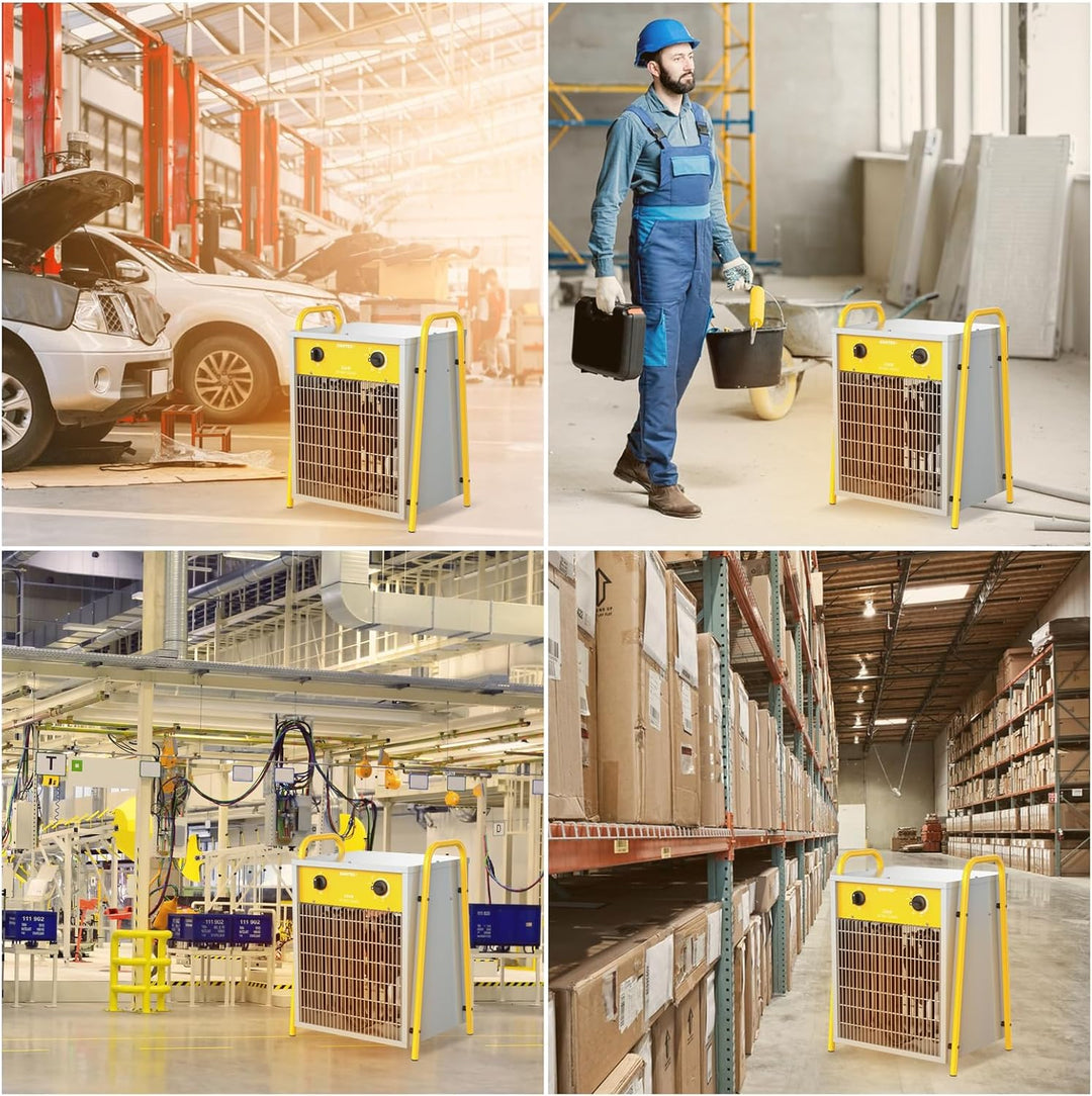 Elektroheizer Heizlüfter Grosse Räume Bauheizer 22kw Elektro Heizstrahler mit Thermostat Elektrisch