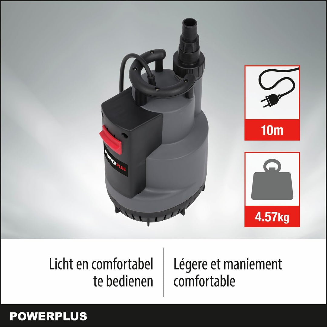 Powerplus Elektrische Wasserpumpe POWEW67920-750 W Tauchpumpe, Maximaltemperatur 35°C und Fördermeng