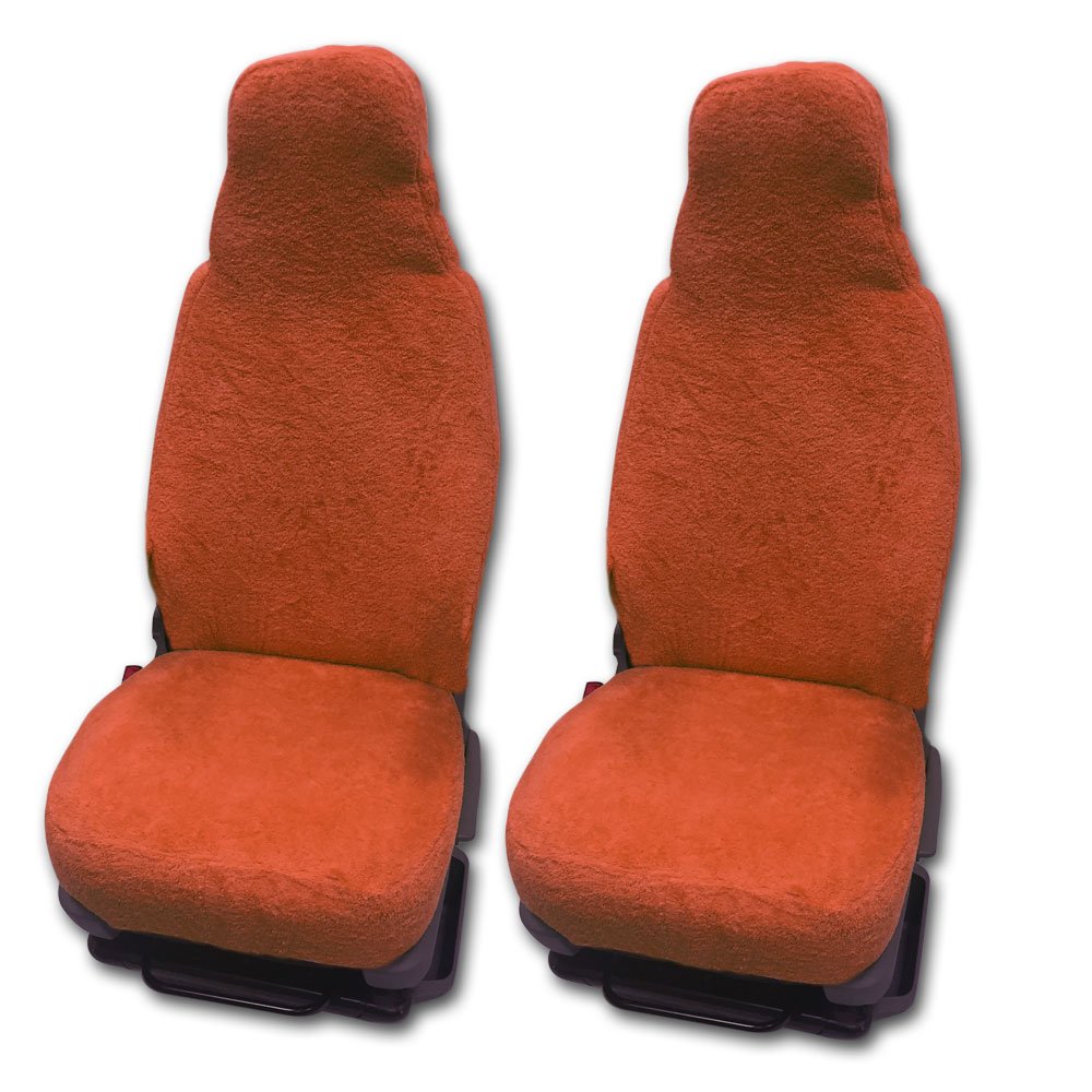 RAU - Universal Sitzbezüge für Pilotsitze und Wohnmobile - 2 Stück - 100% Frottee - Terracotta, Terr
