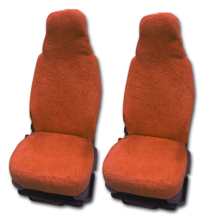 RAU - Universal Sitzbezüge für Pilotsitze und Wohnmobile - 2 Stück - 100% Frottee - Terracotta, Terr