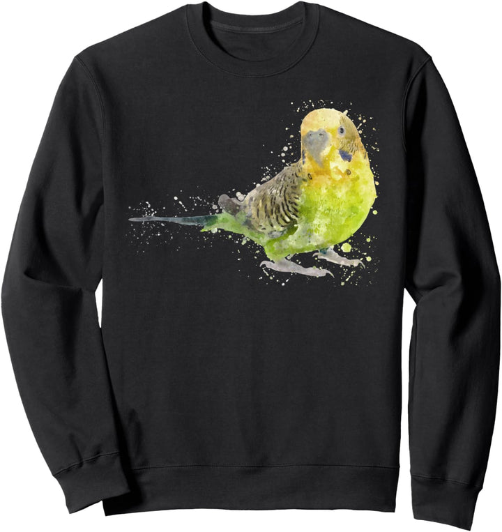 Wellensittich Grün Aquarell Sittich Vogel Nymphensittich Sweatshirt