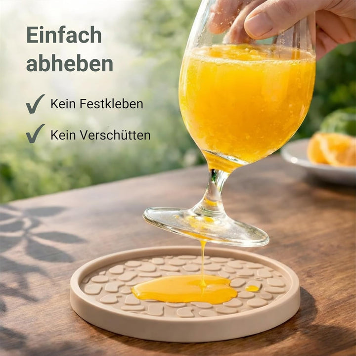 TESTNOTE SEHR GUT Gläser Untersetzer mit Tropfen Stopp, Spülmaschinenfest, Extra Dickes & rutschfest