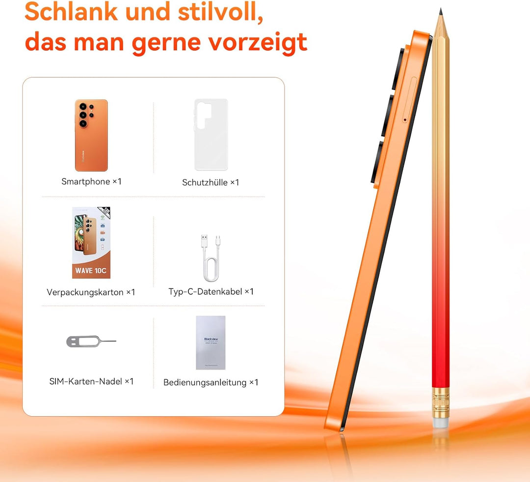 Blackview Wave 10C Handy Ohne Vertrag, 6,88" HD+ IPS Android 16 Smartphone, 16GB+32GB/1TB,32MP+13MP,