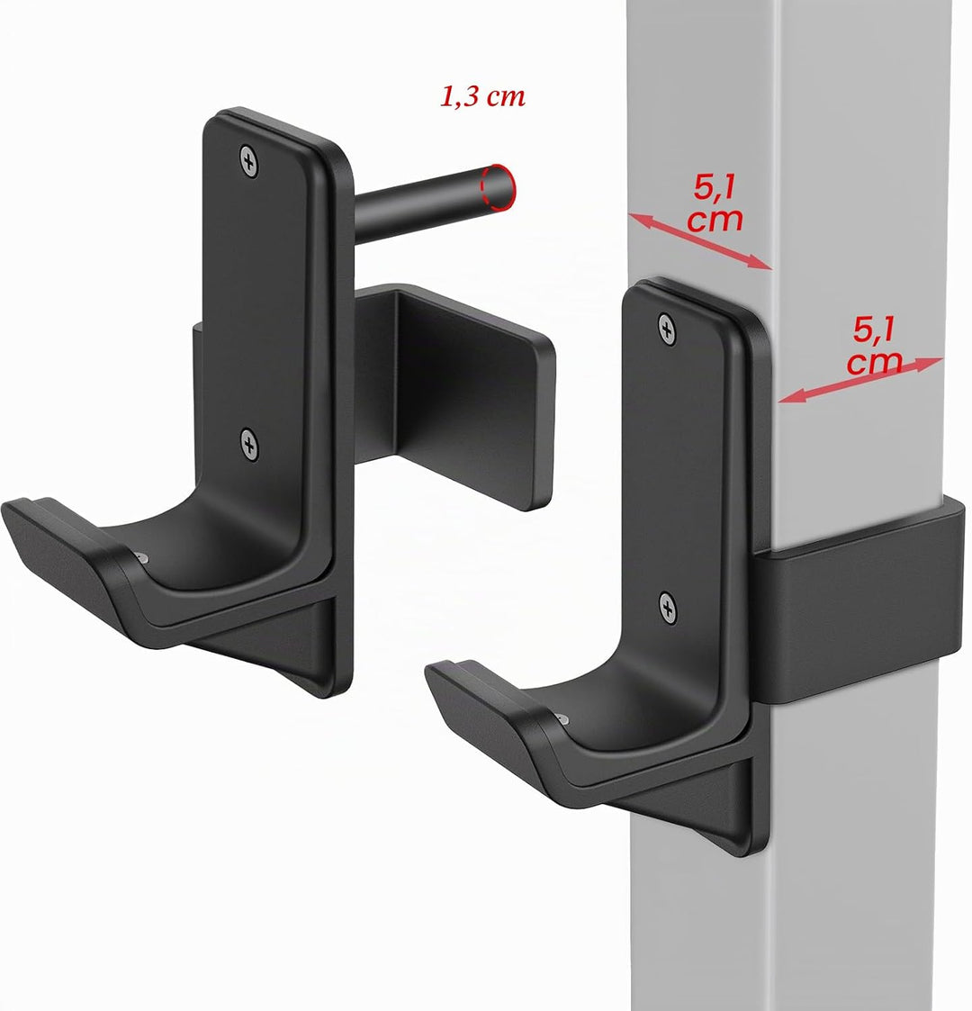 Kipika J-Haken für Power Rack – Unterseite verstärkte Stahlhaken mit Gummiauflage – 2 Stück 1/2 Hole
