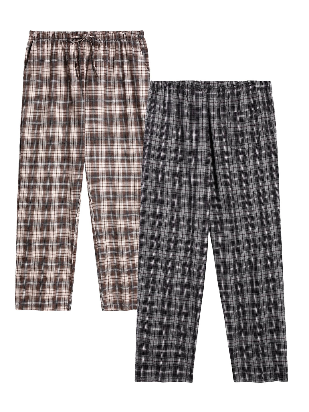 Winovia Herren Schlafanzughose Lang Baumwolle Karierte Pyjamahose Lounge Hose Pyjamaunterteil Freize