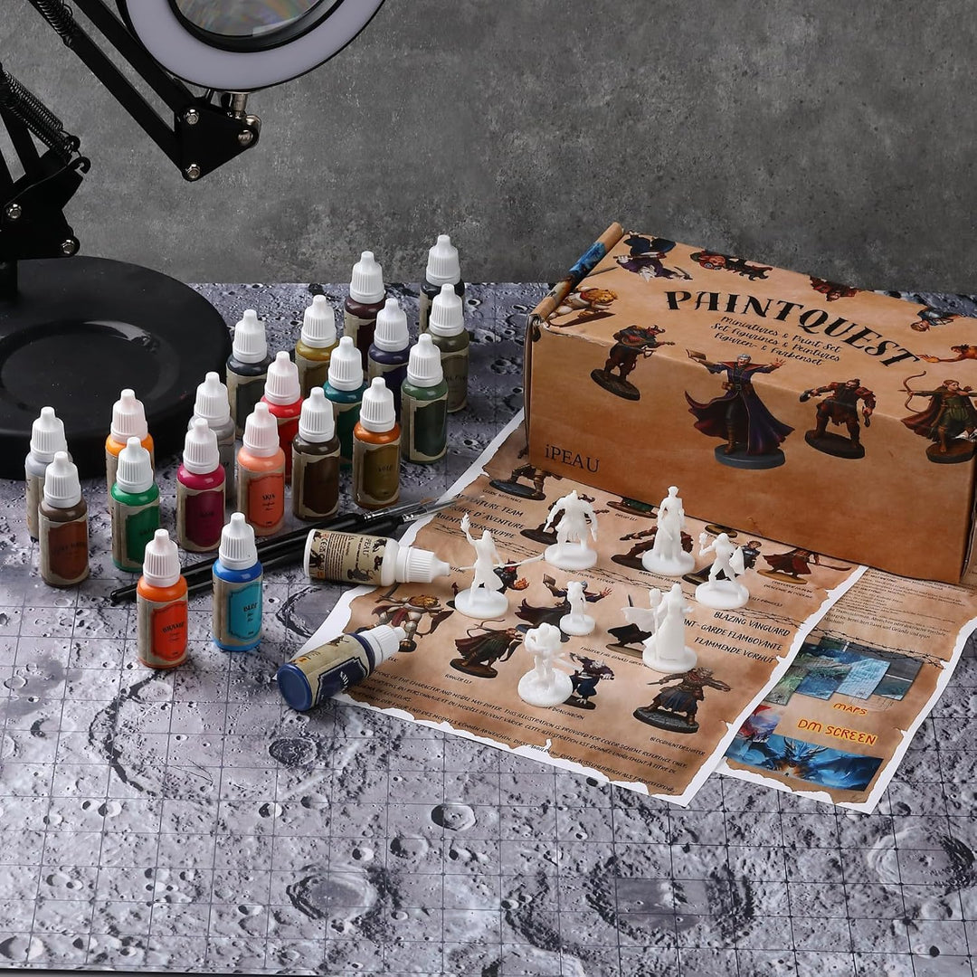 Acryl Miniature Starter Farben Set-22 Paint inkl Metallic Gold & Silber Primer&Shades 7 DND Adventur