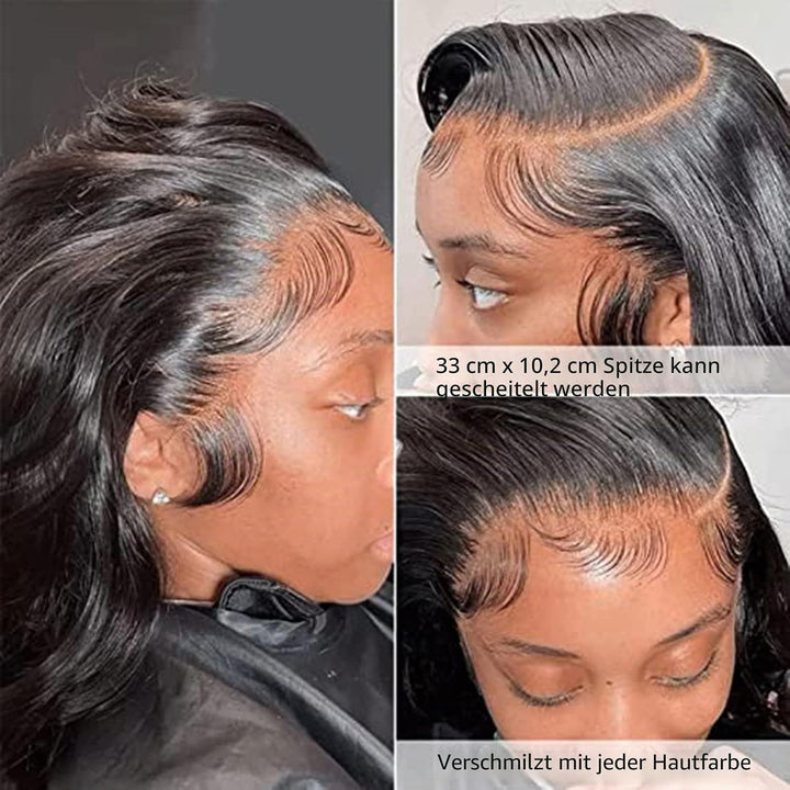 DUAUJUIU 13x4 Lace Frontal Closure Echthaar 100% Brasiliansche Haare Remy Hair Durchsichtig Schnürve