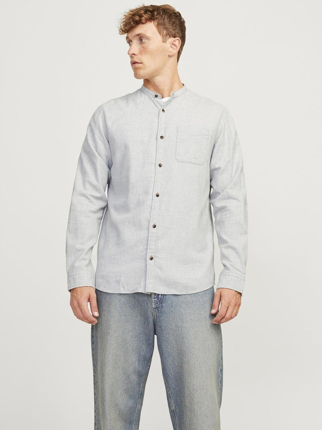 JACK & JONES Male Freizeithemd Comfort Fit Freizeithemd XS Light Grey Melange, XS Light Grey Melange