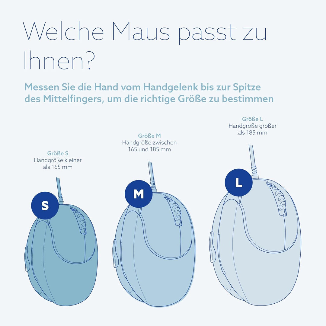 R-Go HE Ergonomische Maus, Für grosse Hand, Mit Break-Software, Stilles Klicken, (USB C Kabelkabelge