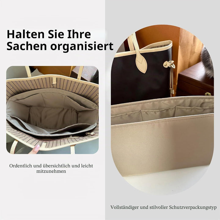 DGAZ Taschen Organizer Einsatz, Seide Innentasche für LV Neverfull PM/MM/GM, Leicht Taschenorganizer
