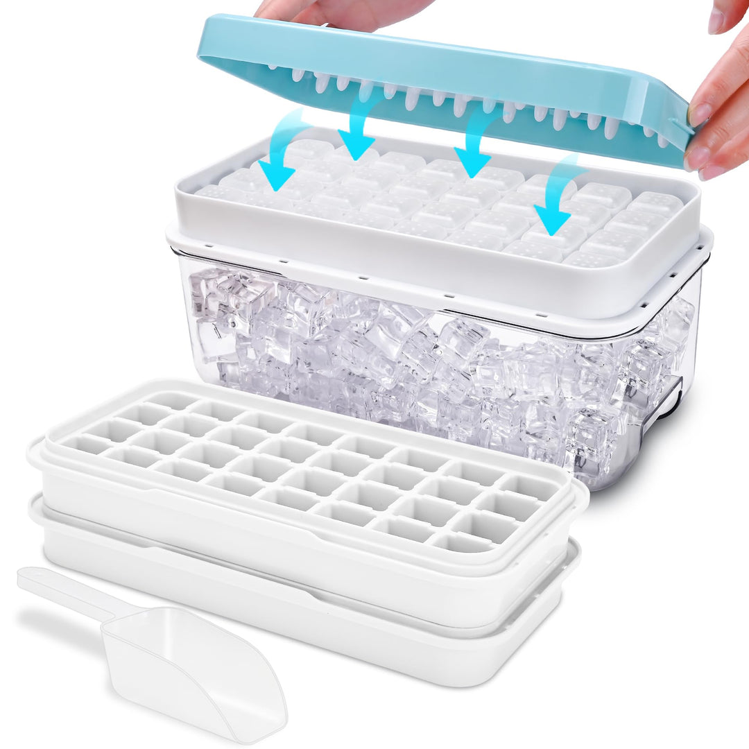 Eiswürfelbehälter, lebensmittelechte Eiswürfelform mit Deckel, Alle Eiswürfel in einer Sekunde freig