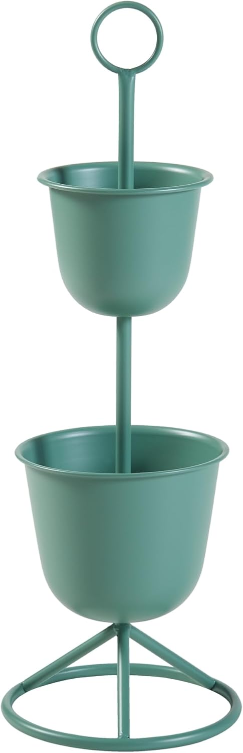 [en.casa] Blumenständer Alphen Blumentopfständer mit 2 Pflanztöpfen Blumentopfregal Pflanzenständer