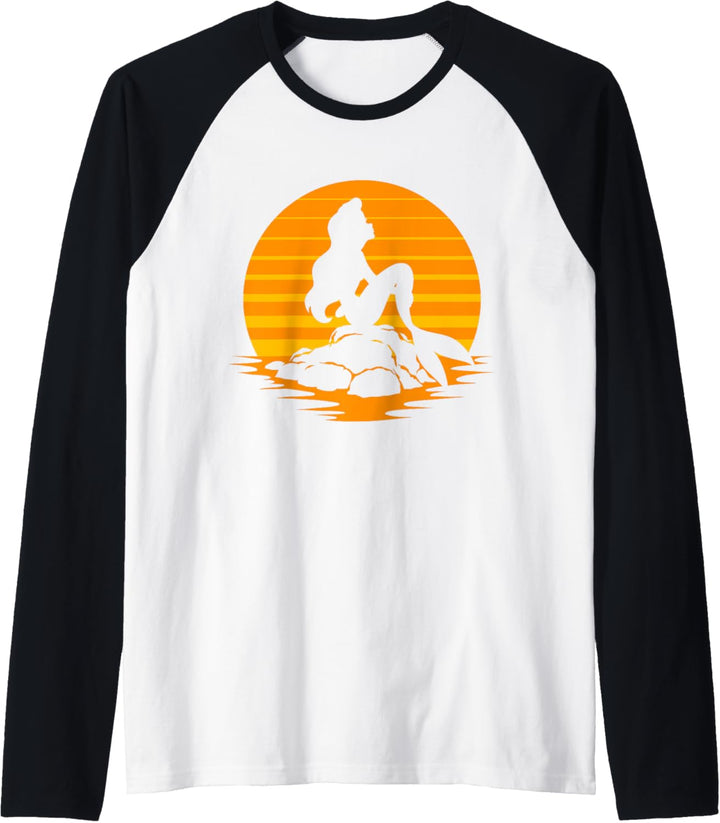 Disney The Little Mermaid Ariel Orange Silhouette Halloween Raglan