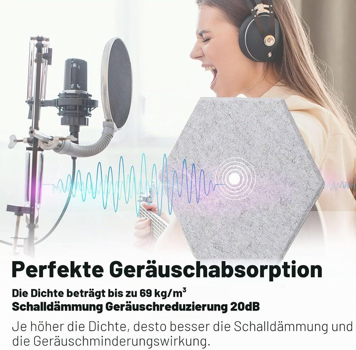 Akustikplatten selbstklebend, Deecam 30X26X1 cm Hohe Dichte Akustikpaneele, Schallschutz/Schmücken f