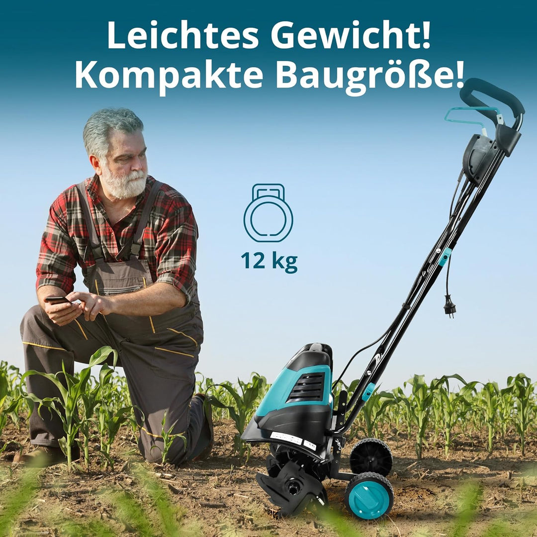 Könner & Söhnen KS 1500 T E Elektro-Bodenhacke, 23 cm Stahl Fräsen, 40 cm Arbeitsbreite, 23 cm Arbei