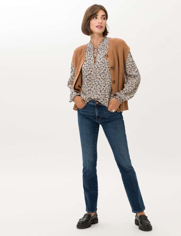 BRAX Damen Style Eve Wollmix Lässiger Optik Strickjacke 42 Vikunja, 42 Vikunja
