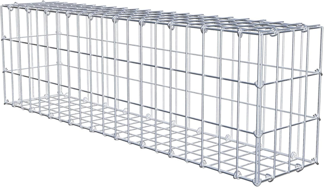 GABIONA - Gabione LxHxT: 100 x 30 x 20 cm - Gabionenmauer für Steine ab 45mm Körnung - Maschenweite