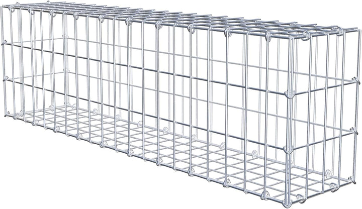 GABIONA - Gabione LxHxT: 100 x 30 x 20 cm - Gabionenmauer für Steine ab 45mm Körnung - Maschenweite