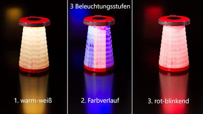 SITTOGLOW by WEDO 2126101 | Teleskophocker mit LED-Beleuchtung | 3 Beleuchtungsstufen | 42 cm Höhe |