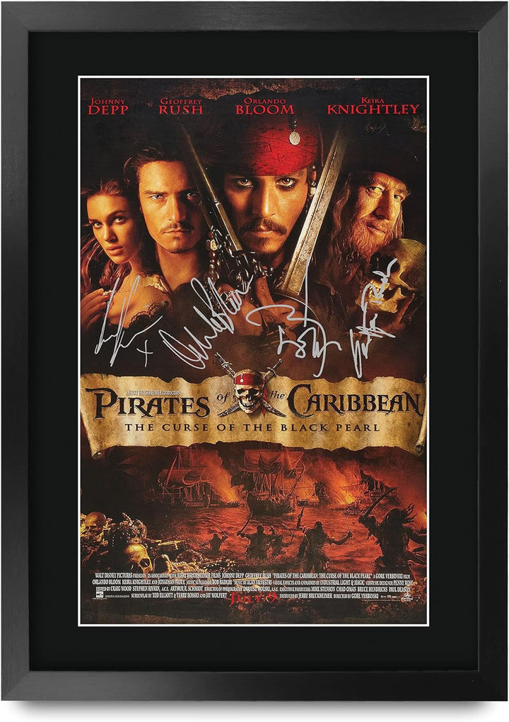 HWC Trading Pirates Of The Caribbean The Curse Of The Black Pearl A3 Gerahmte Signiert Gedruckt Auto