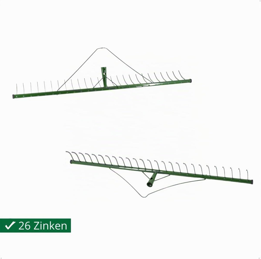 Rekord Heurechen mit 26 Zinken Breite 95 cm aus Stahl, pulverbeschichtet - ohne Stiel, Laubrechen, R