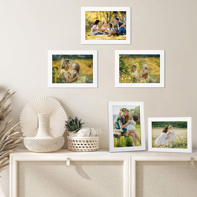 Giftgarden 7 Stück Bilderrahmen Set 13x18 cm für 18x13 Fotos und Bilder, Moderne Weiss Fotorahmen Co