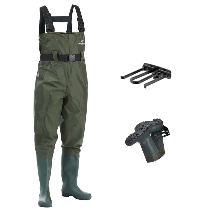 FISHINGSIR Waderbrown Waderwader Marrónbrown Wader angelstiefel Grün M07/W09, Gr&amp;