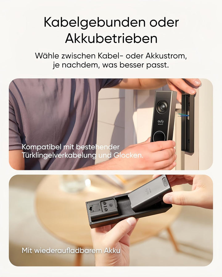 eufy Security Video Doorbell E340 &amp; Add-on Chime, Dual Doorbell with Camera with Package Detection,
