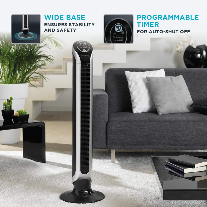 Rowenta Eole Infinite VU6670F0 Digitaler Turmventilator, schwarz/silber Turmventilator Einzeln, Turm